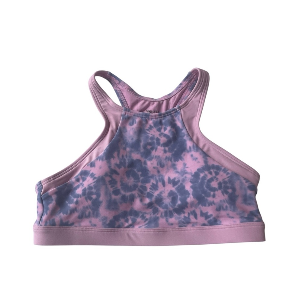 Athleta Girl Free Spirit Bikini Top Pink Blue Tie Dye Racerback Girls XL/14 New